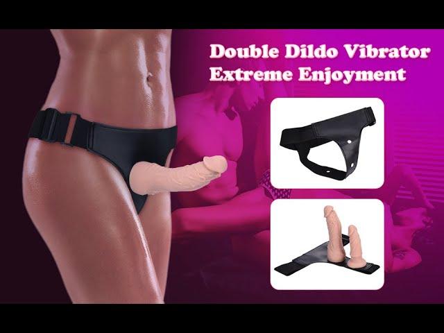 Harness Strap-On Vibration Realistic Double Dildos with 10 Strong Modes Suitable for lesbians