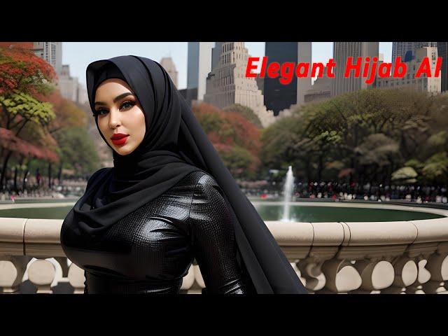 4K AI Lookbook of Elegant Hijab Girl - Central Park