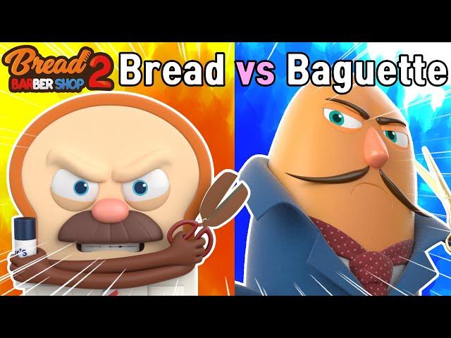 BreadBarbershop | Bread vs Baguette | english/animation/dessert/cartoon