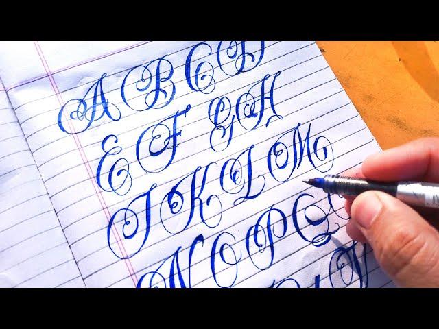 How to Write Chicano tattoos lettering || Calligraphy A to Z tutorial for beginners