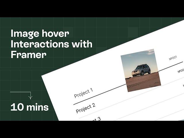 Image hover and reveal Interactions: Learn how to create in 10mins using Framer