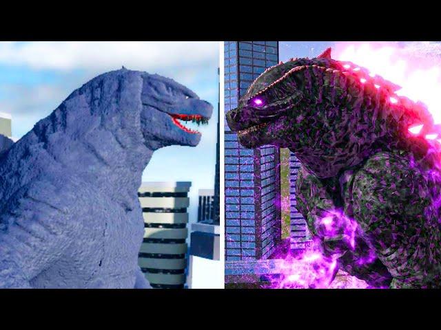 EVOLVED GODZILLA vs GODZILLA 2014 Comparison - Roblox Age Of Titan Vs Kaiju Alpha