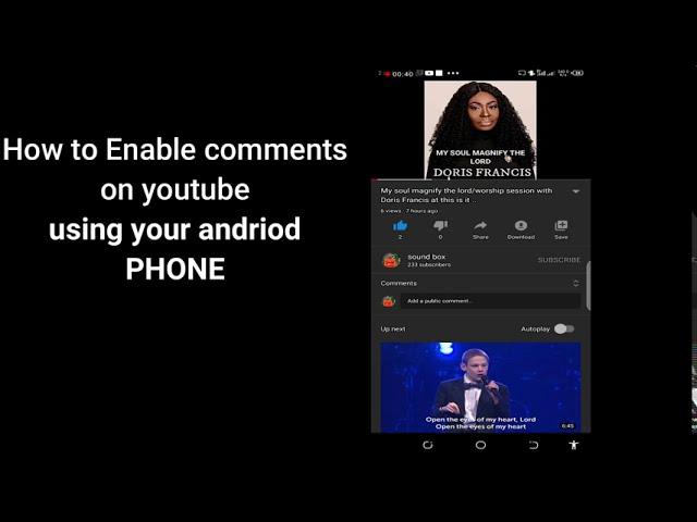 How to enable comments on YouTube using your android phone