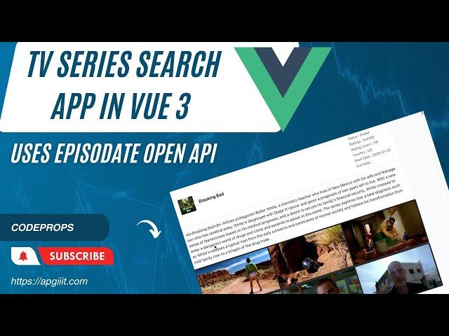 TV Series Search App in Vue 3 using Tailwind CSS