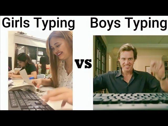 Girls Typing⌨️ VS Boys Typing⌨️ #girlsvsboys #comedy #funny