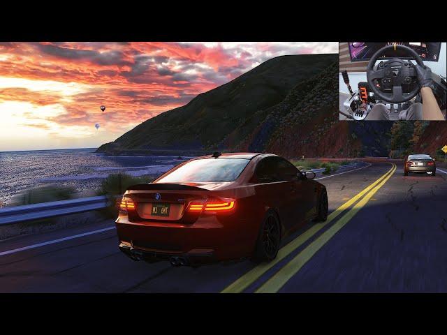 Loud BMW E92 M3 - Sunset Drive - Assetto Corsa | Thrustmaster TX