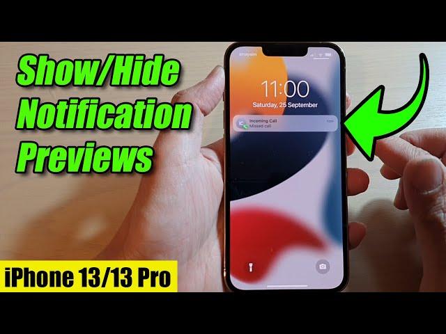 iPhone 13/13 Pro: How to Show/Hide Notification Previews