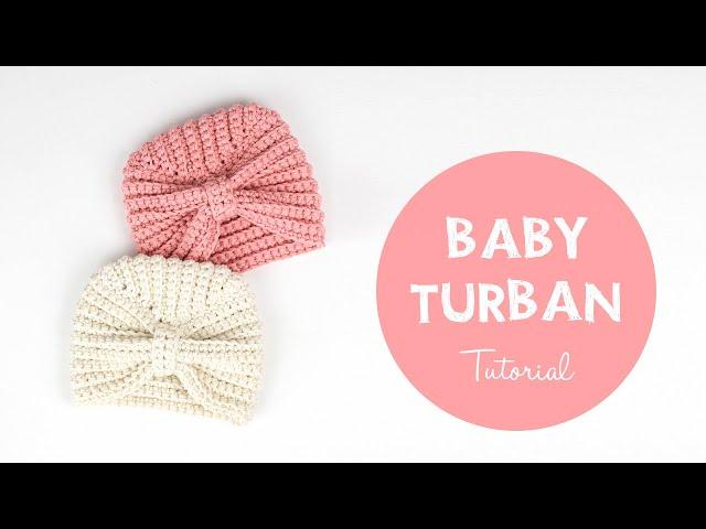 How To Crochet Cute And Easy Baby Hat/ Bonnet / Turban | Croby Patterns