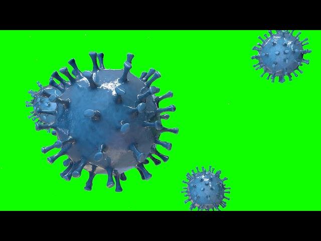 Green screen VIRUS free 3D model coronavirus Animation COVID 19 no copyright