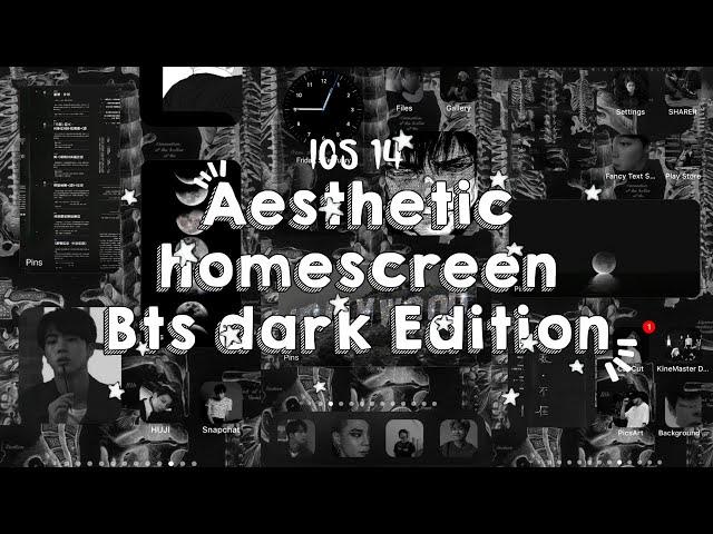 How to customize IOS 14 homescreen in android | BTS DARK EDITION