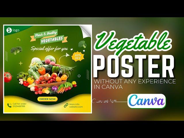 Vegetable Social Media Poster Design for Your Business in Canva