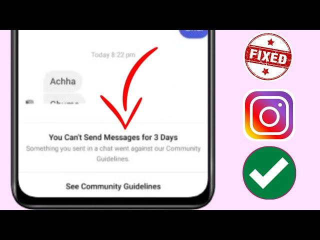 Fix You Can't Send Message For 3 Days on Instagram Problem 2024 || You Can't Send Message For 3 Days