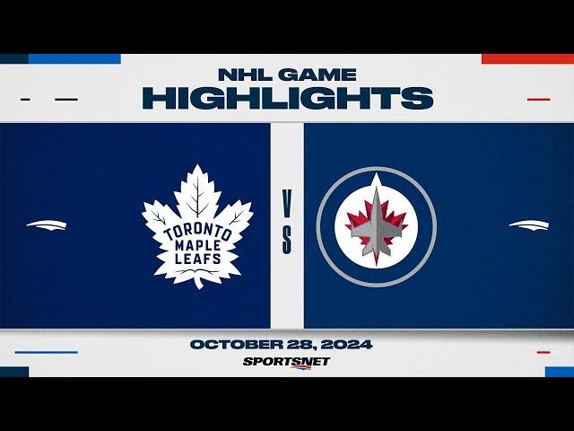 NHL Highlights | Maple Leafs vs. Jets - October 28, 2024