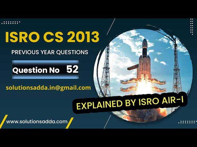 ISRO 2013 | OS | CPU SCHEDULING ALGO | ISRO TEST SERIES | SOLUTIONS ADDA | EXPLAINED BY ISRO AIR-1