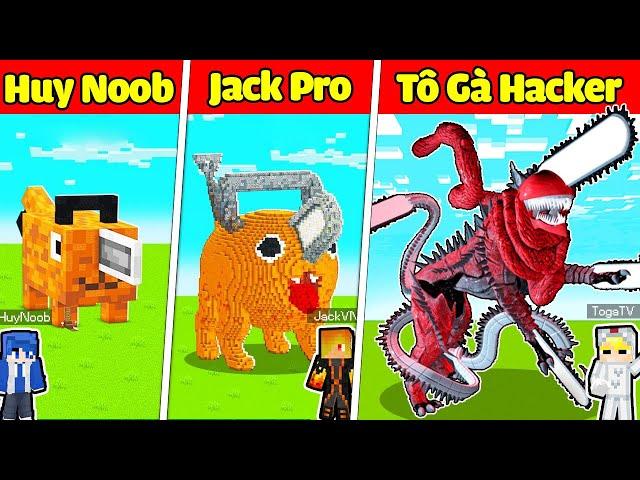 TÔ GÀ THỬ THÁCH 24H  XÂY POCHITA QUỶ CƯA TỪ NOOB TỚI HACKER TRONG MINECRAFT*XÂY POCHITA CHAINSAW MAN