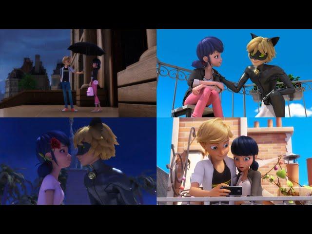 from "she's just a friend" to "i think i'm in love" | adrienette and marichat scenes compilation