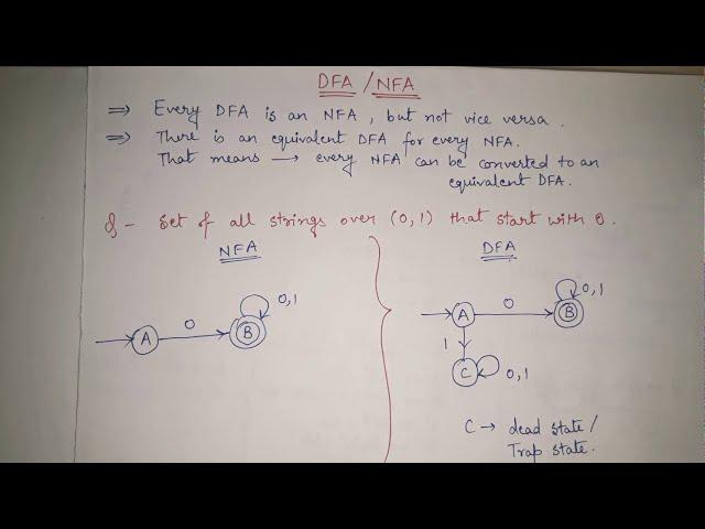 DFA and NFA Automata Examples | NFA vs DFA difference in Theory of Computation | Compiler Design