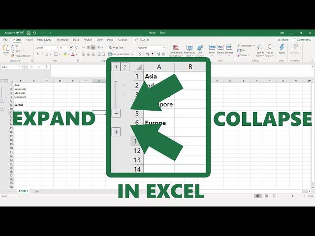 #howto Create expand collapse in Excel?