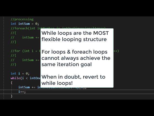 Iteration: Foreach Loops