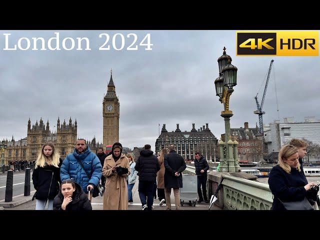 London Walking Tour - 2024 | Walking Through Central London [4K HDR]