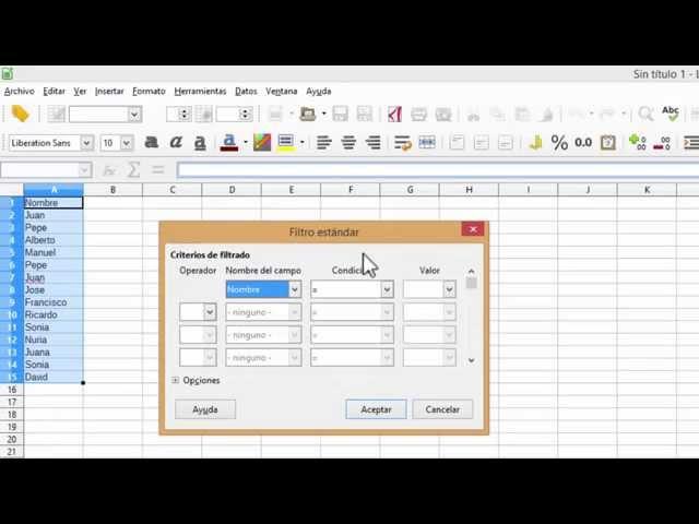 Eliminacion de duplicados, valores especificos y filtros rápidos en LibreOffice CALC