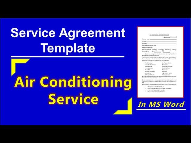 How to make Service Agreement for Air Conditioning Service | Service Agreement Template for HVAC