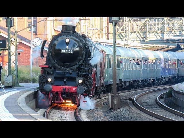 01 1104 mit HEL Sonderzug auf dem Weg ins Harzvorland in Hamburg Harburg!