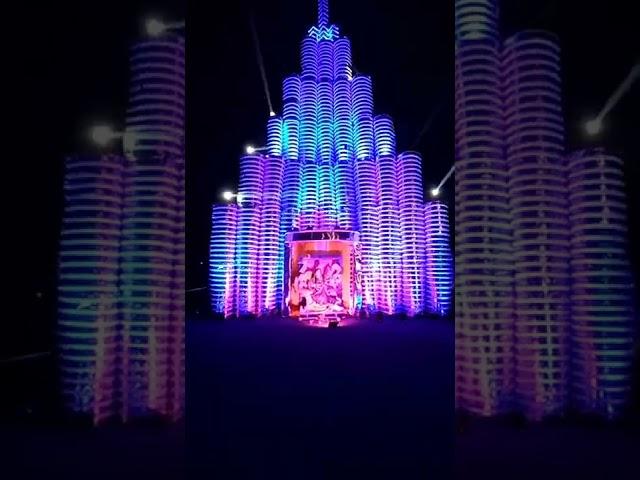 Saraswati Puja pandal 2022|burj khalifa pandal Dubchururia 2022|#shorts