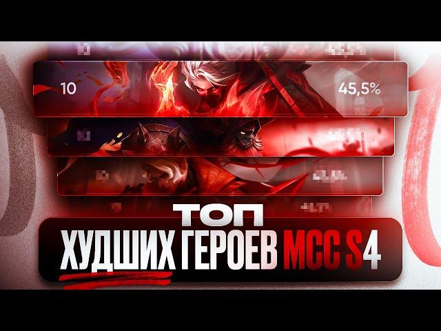 ТОП ХУДШИХ Героев МСС СЕЗОН 4 Mobile Legends \ Согласно проценту побед \ Мета покинула чат