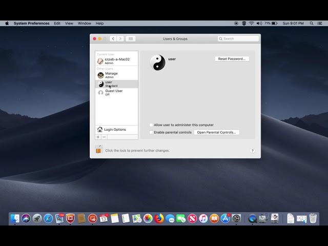 How to Create And delete the user in MacOs Mojave