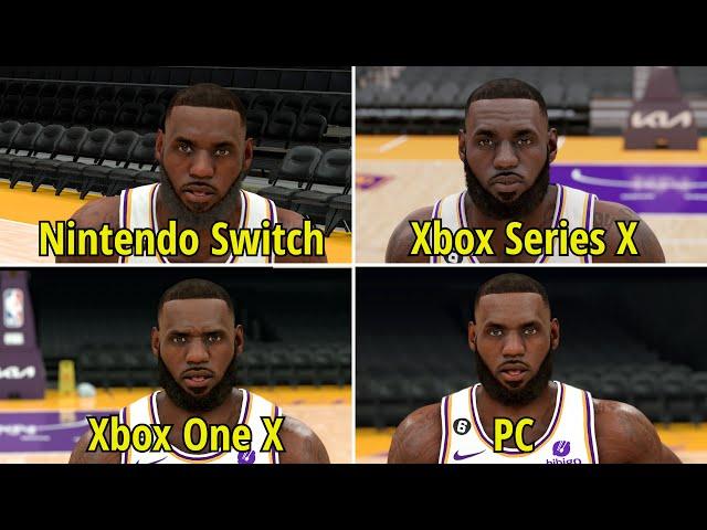 NBA 2K23 Nintendo Switch, XBox One X, PC, Xbox Series X Graphics Comparison