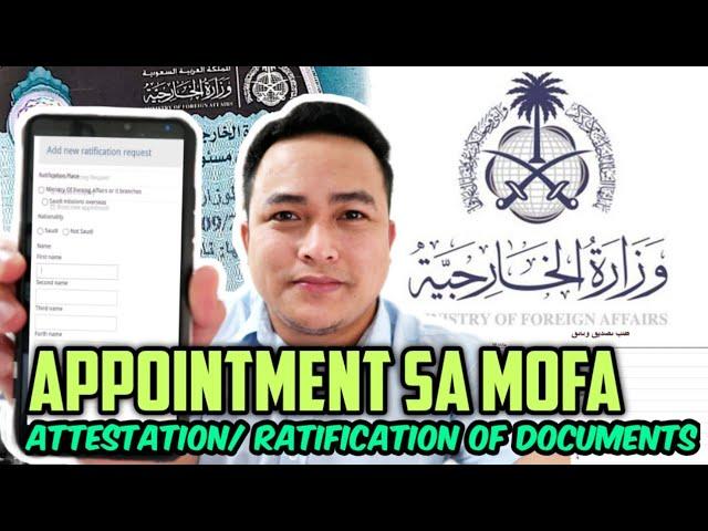 PAANO MAGPA- APPOINTMENT AT MAGBAYAD SA MOFA PARA SA RATIFICATION OR ATTESTATION NG MGA DOCUMENTS