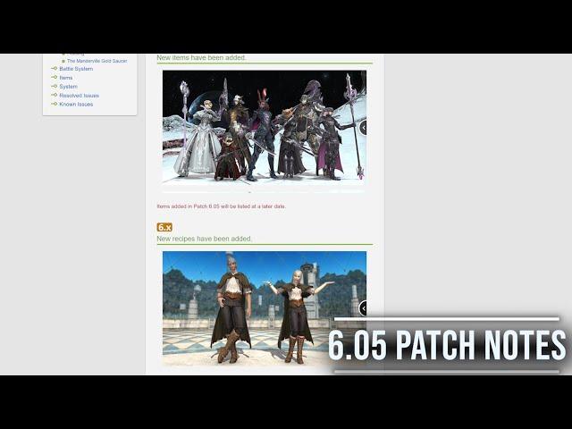 FFXIV: Patch 6.05 Notes