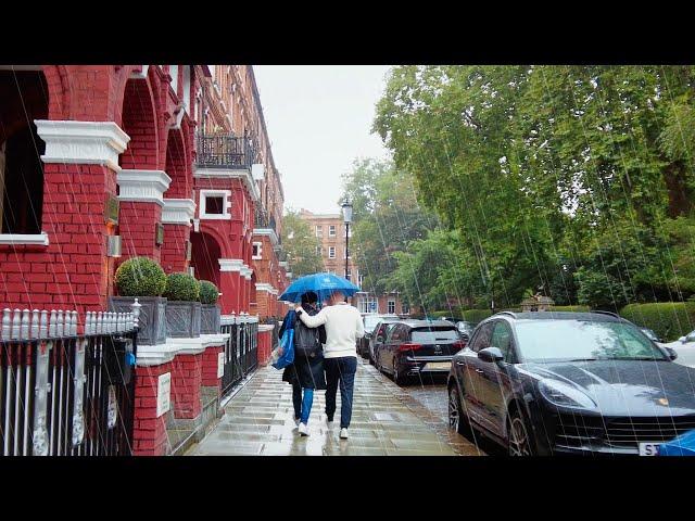 Rainy London Walk  | Earls Court To Kensington  | September 2021