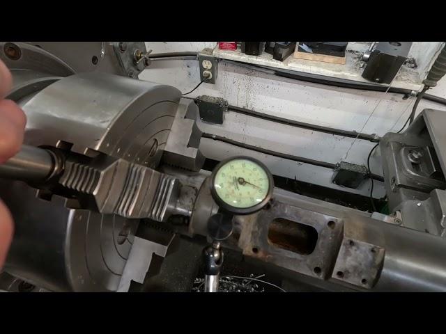 Axelson lathe setting up with steady rest and 4 jaw chuck