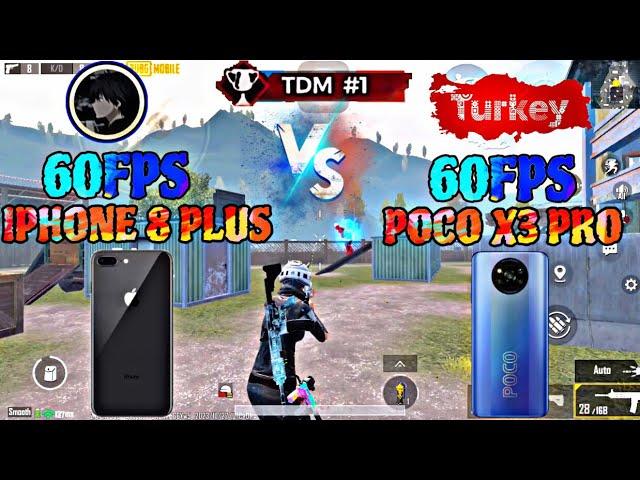 IPHONE 8 PLUS VS POCO X3 PROPUBG TDM 1vs1 TEST IN 2023️‍