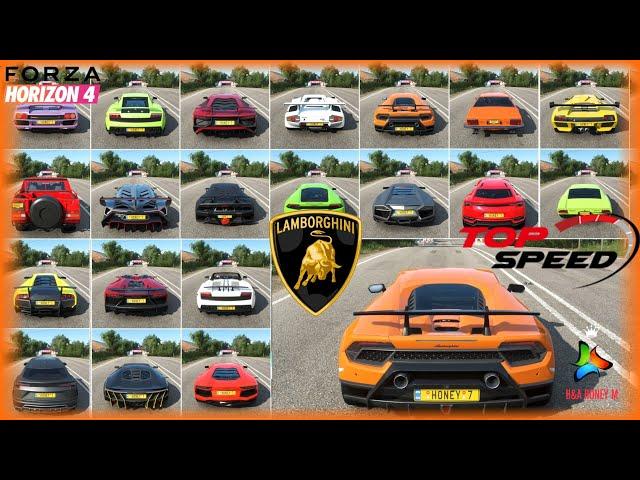 Forza Horizon 4 All Stock Lamborghini in Game Top Speed BATTLE