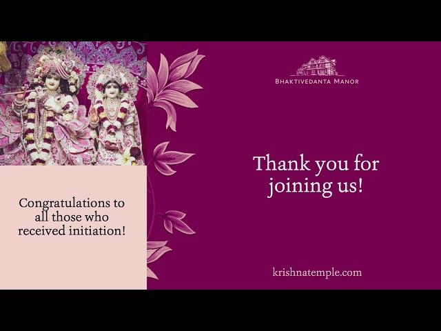 Bhaktivedanta Manor Presents: Initiation Ceremony w/ HH Radhanath Swami - 3rd Jan 2023