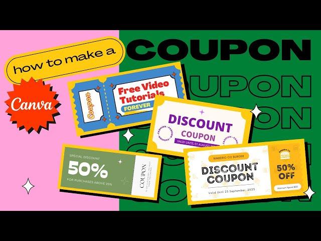 How to Make Printable  CUSTOM COUPONS  for Free Using Canva! (800+ Templates)