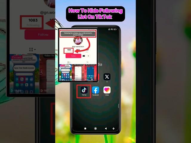 How to hide tiktok friends following list