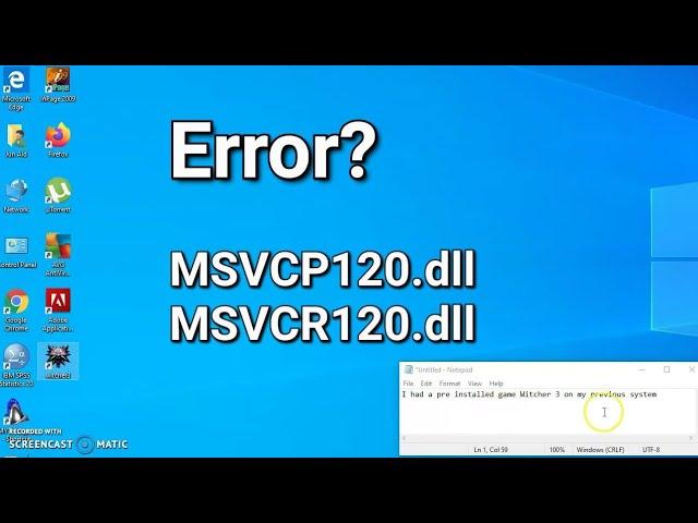 How to Solve MSVCP120.dll and MSVCR120.dll Not Found Windows 10 | Witcher 3 Errors Installation