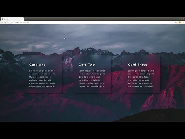 Frosted Effect Blur Glass Effect | HTML CSS | Cards in HTML page