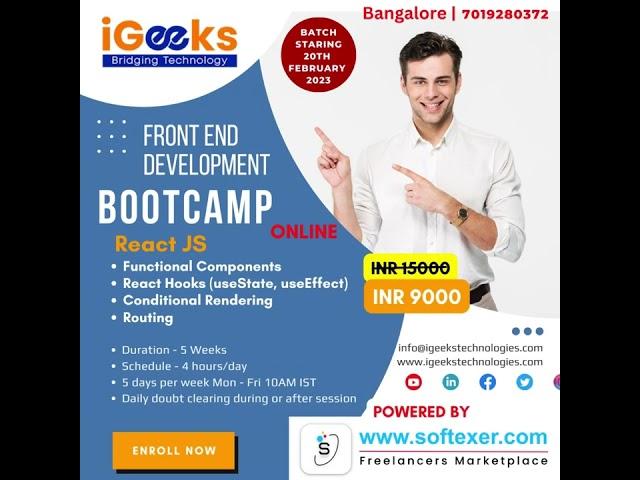 i Geeks Technologies | Front End Boot Camp | Learning : React JS | Contact Now: 7019280372