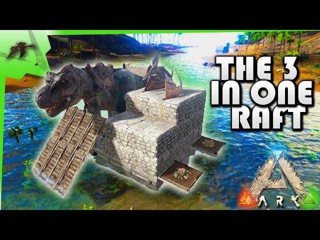 HOW TO build a mobile TAMING PEN/BASE/TRANSPORTER raft - Ark Survival Evolved Xbox One - Kamz 25