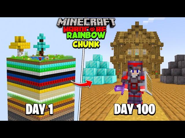 I Survived 100 Days on RAINBOW CHUNK in Minecraft Hardcore (HINDI)