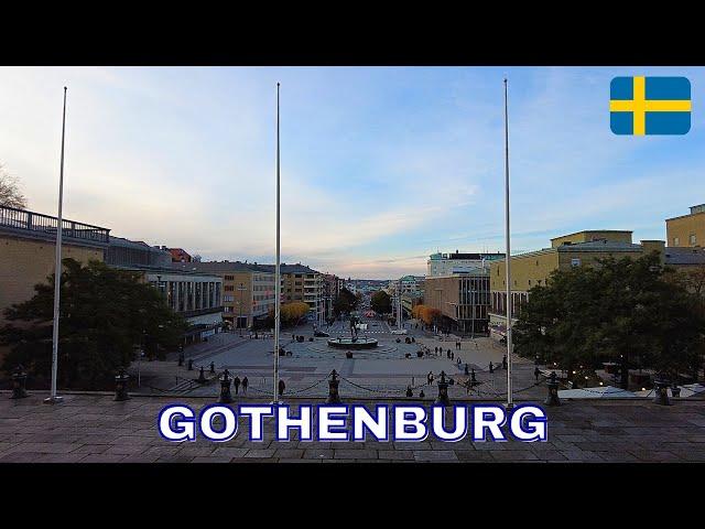 Central Gothenburg - Virtual Walking Tour in 4K - October 2022 - Sweden