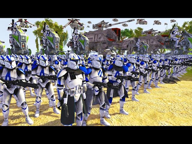 I built Captain Rex's CLONE ARMY in Mountain SIEGE Invasion! - Men of War: Star Wars Mod