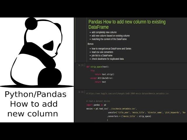 Pandas How add new column existing DataFrame