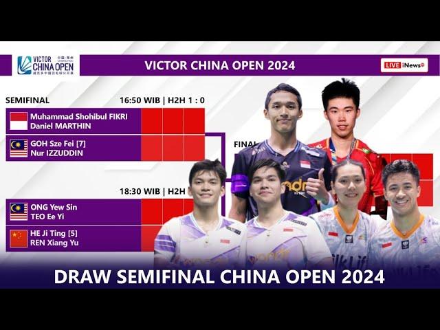 Draw & Jadwal Semifinal China Open 2024 Besok Pukul 09:00 WIB Live Inews TV. 𝗜𝗡𝗗𝗢𝗡𝗘𝗦𝗜𝗔 𝟯 𝗪𝗔𝗞𝗜𝗟..!!