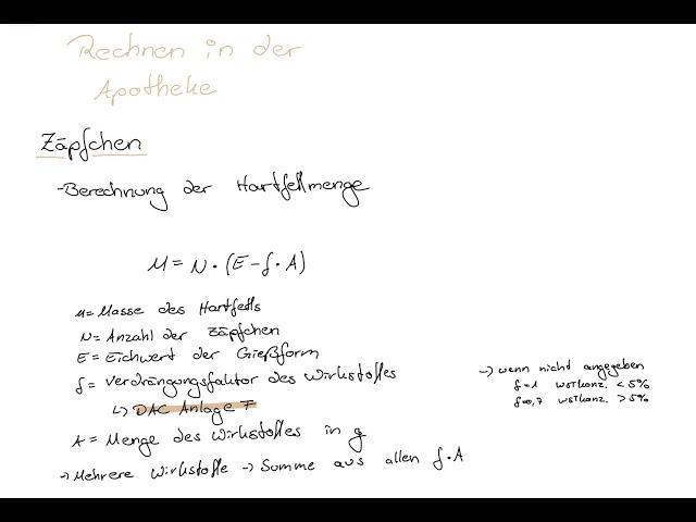 Rechnen in der Apotheke: Zäpfchen